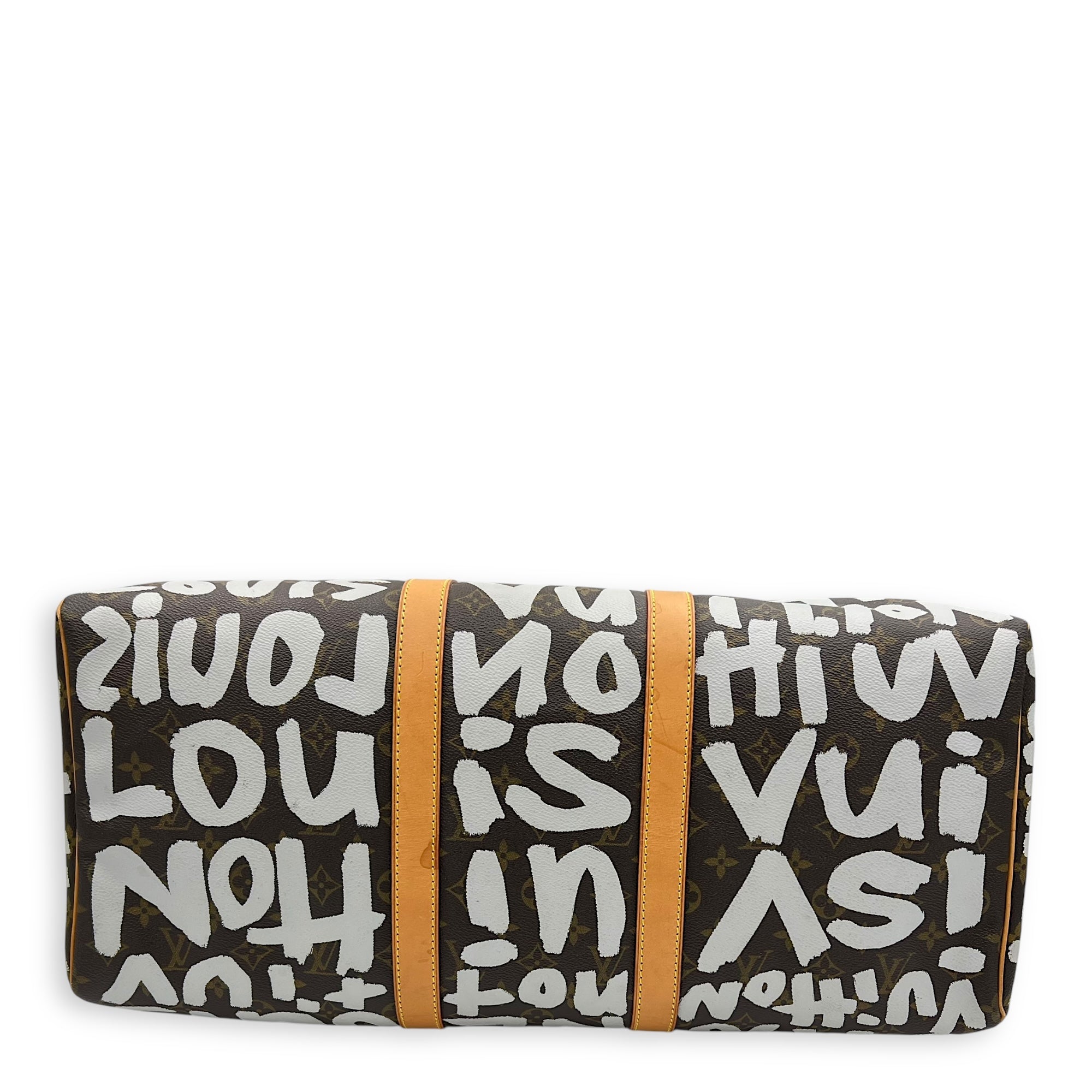 Louis Vuitton Stephen Sprouse Keepall 50 Brown Duffle Bag in Coated Canvas, Gold hardware_5