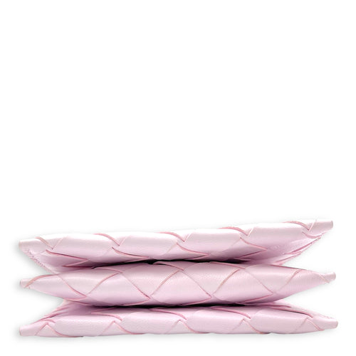 Bottega Veneta Intrecciato Pink Wallet in Lambskin, Gold hardware_5