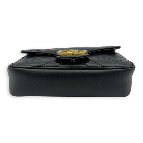 Gucci GG Marmont Crossbody Bag Black in Calfskin, Gold hardware_5