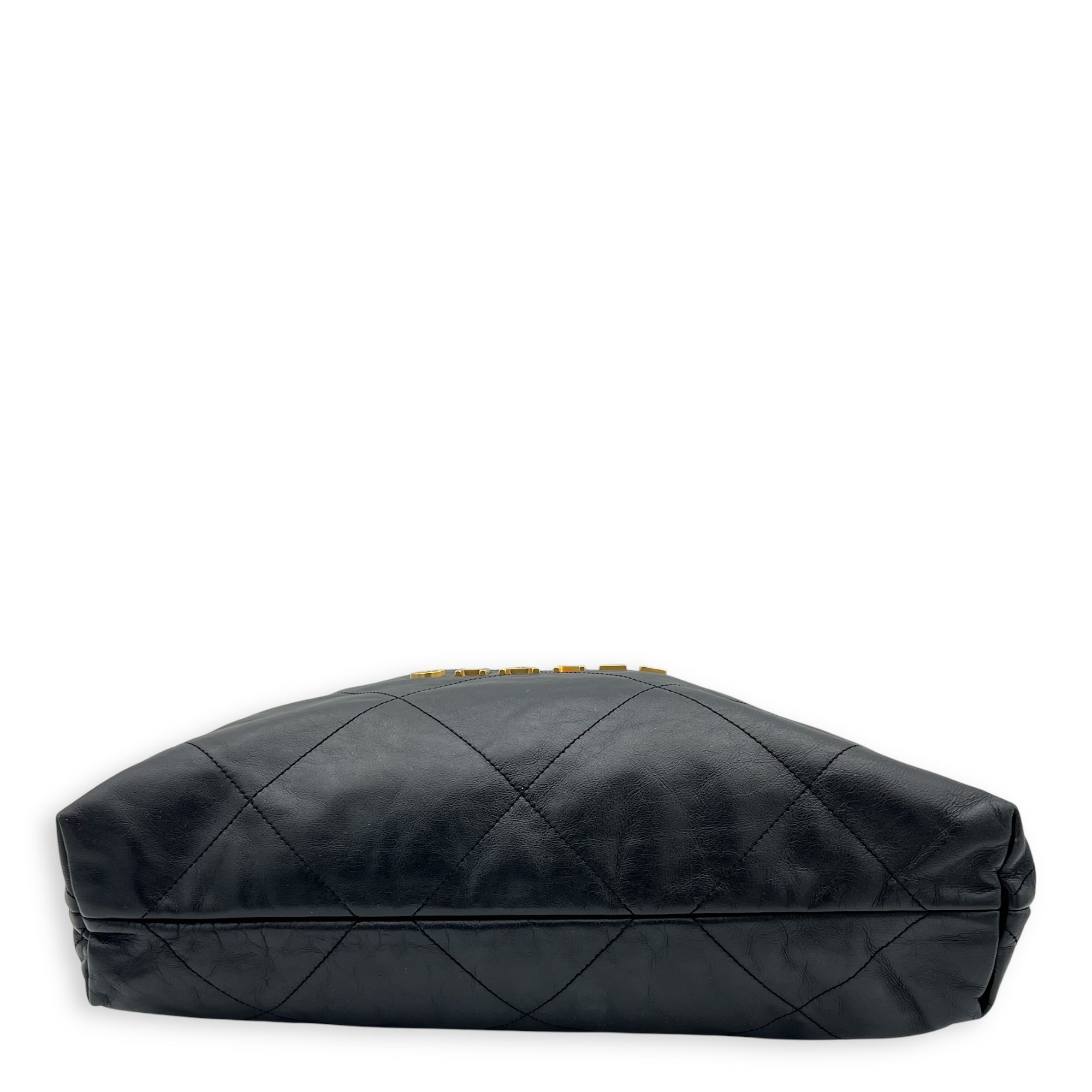 Chanel 22 Tote Shoulder Bag Black in Calfskin, Gold hardware_5