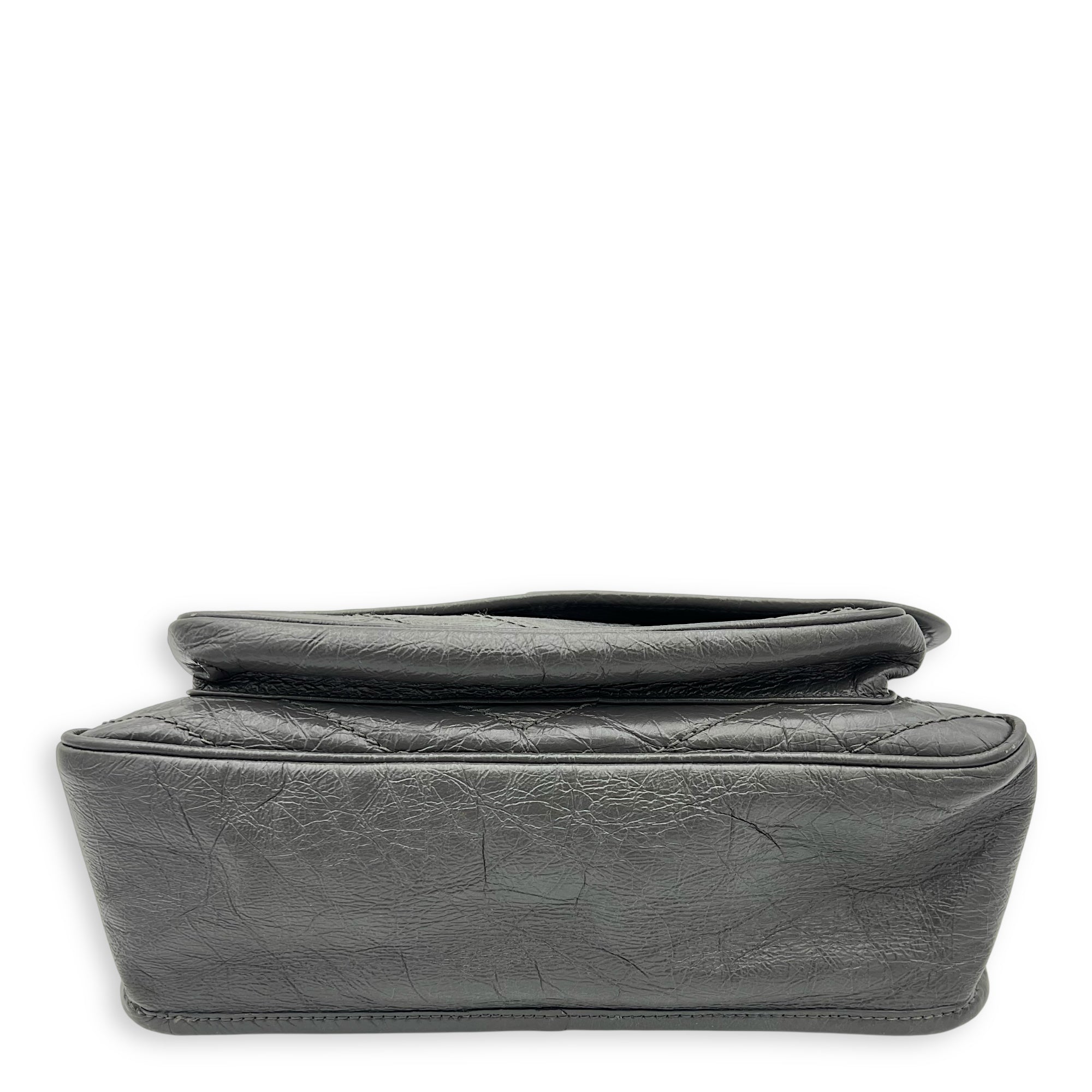 Saint Laurent Niki Shoulder Bag Grey in Calfskin, Ruthenium hardware_5