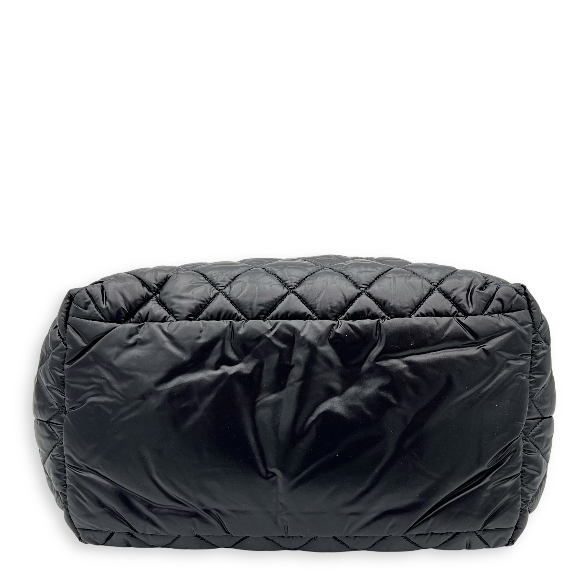Chanel Coco Cocoon Tote Bag Black in Nylon, Silver hardware_5