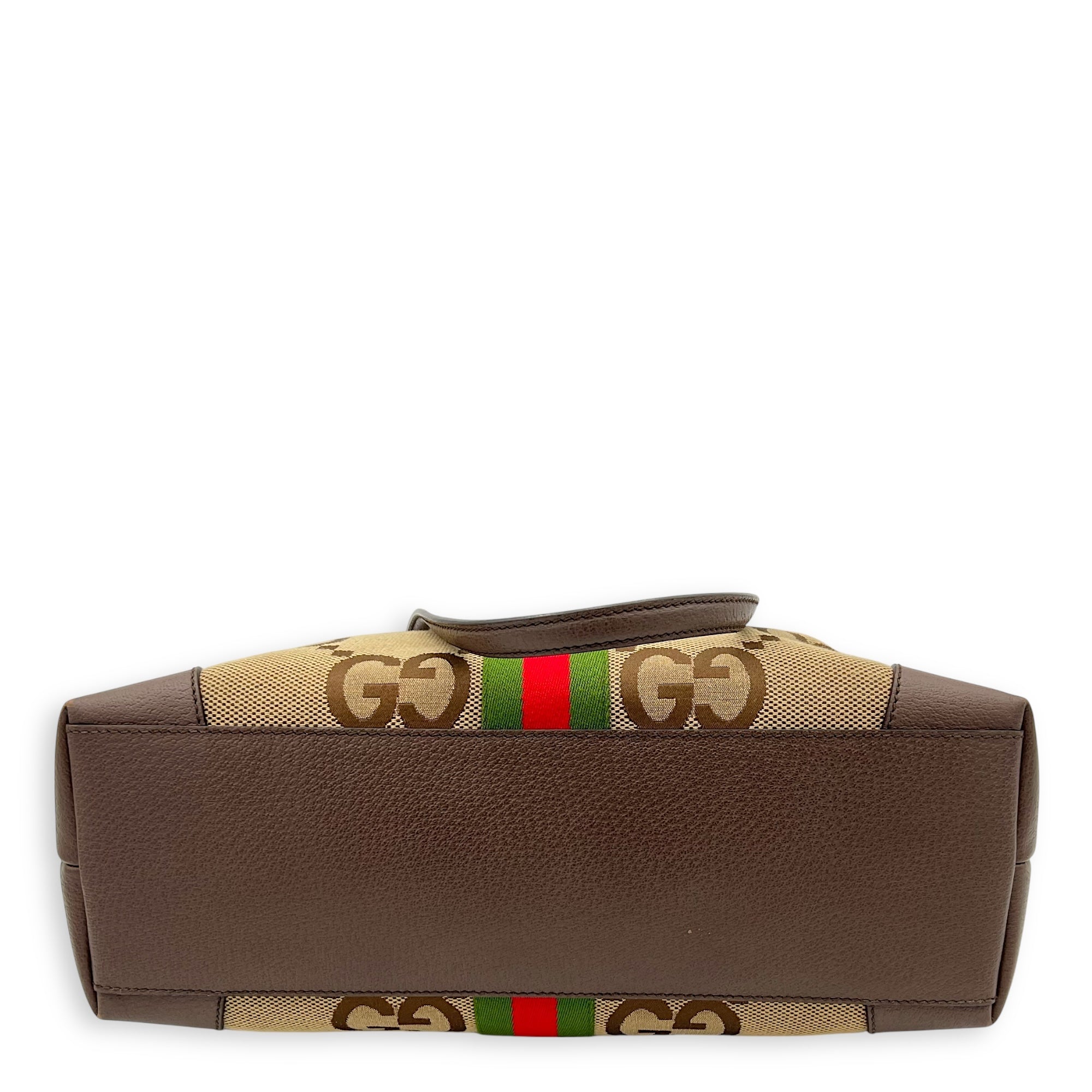 Gucci GG Tote Bag Brown in Canvas, Gold hardware_5