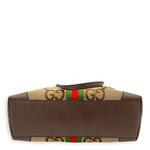 Gucci GG Tote Bag Brown in Canvas, Gold hardware_5