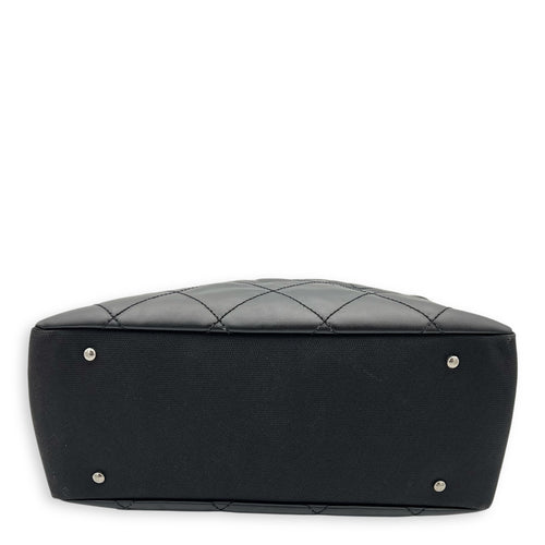 Chanel Paris Biarritz Tote Bag Black in Coated Canvas, Silver hardware_5