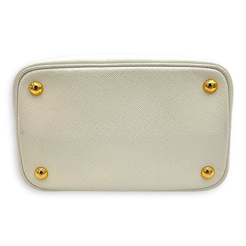 Prada Panier Bucket Bag White in Saffiano Leather, Gold hardware_4