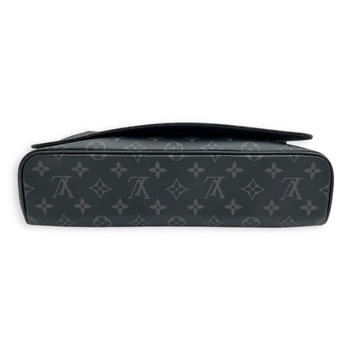 Louis Vuitton Logo Black Messenger in Monogram Coated Canvas, Silver hardware_3