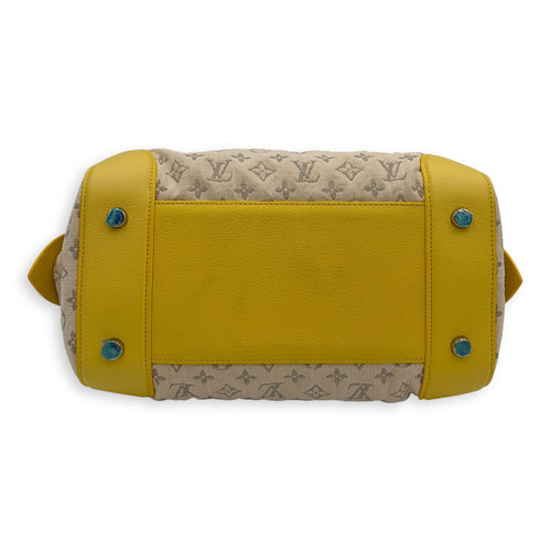 Louis Vuitton Speedy Round Beige Shoulder Bag in Denim, Gold hardware_5