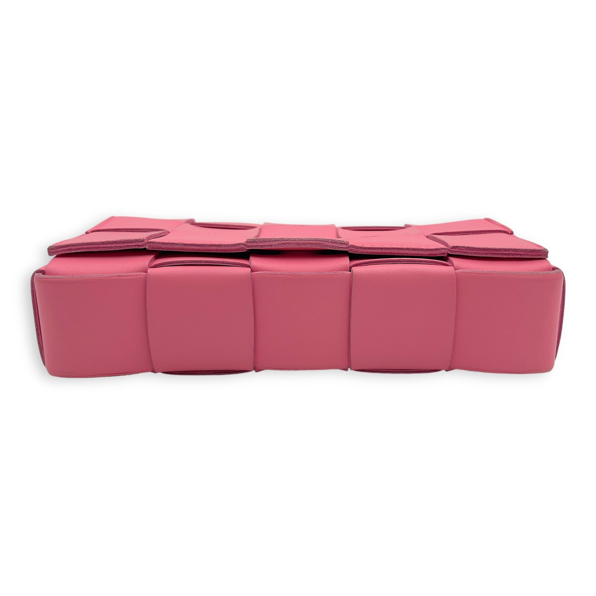 Bottega Veneta Cassette Pink Crossbody Bag in Calfskin_3
