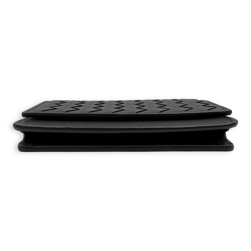 Bottega Veneta Intrecciato Black Card Holder in Calfskin_4
