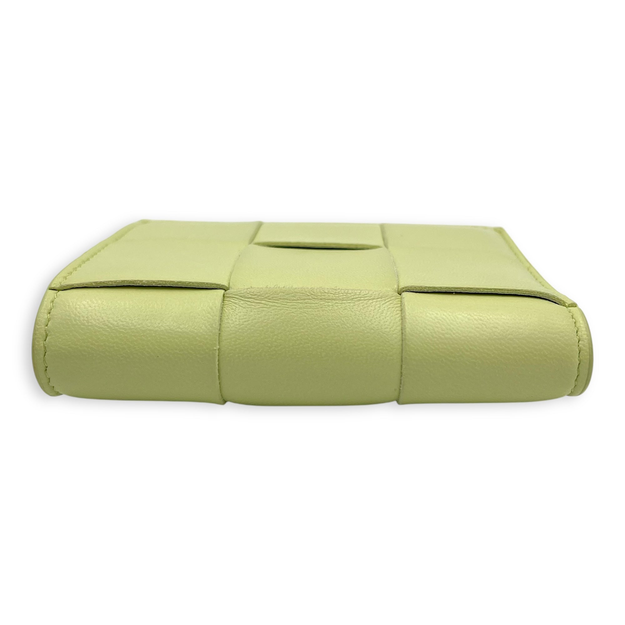Bottega Veneta Cassette Yellow Wallet in Lambskin, Gold hardware_4