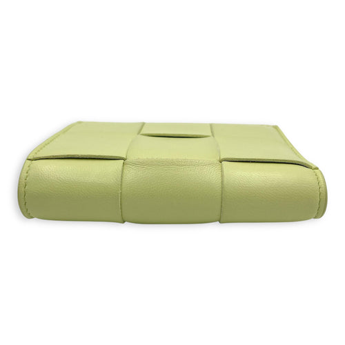 Bottega Veneta Cassette Yellow Wallet in Lambskin, Gold hardware_4
