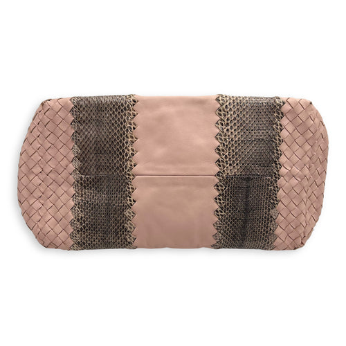 Bottega Veneta Intrecciato Top Handle Bag Pink in Lambskin, Gunmetal hardware_3