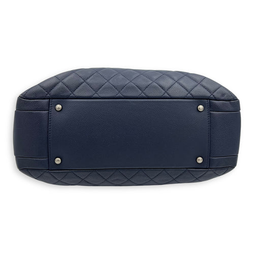 Chanel CC Tote Bag Blue in Caviar Leather, Ruthenium hardware_5