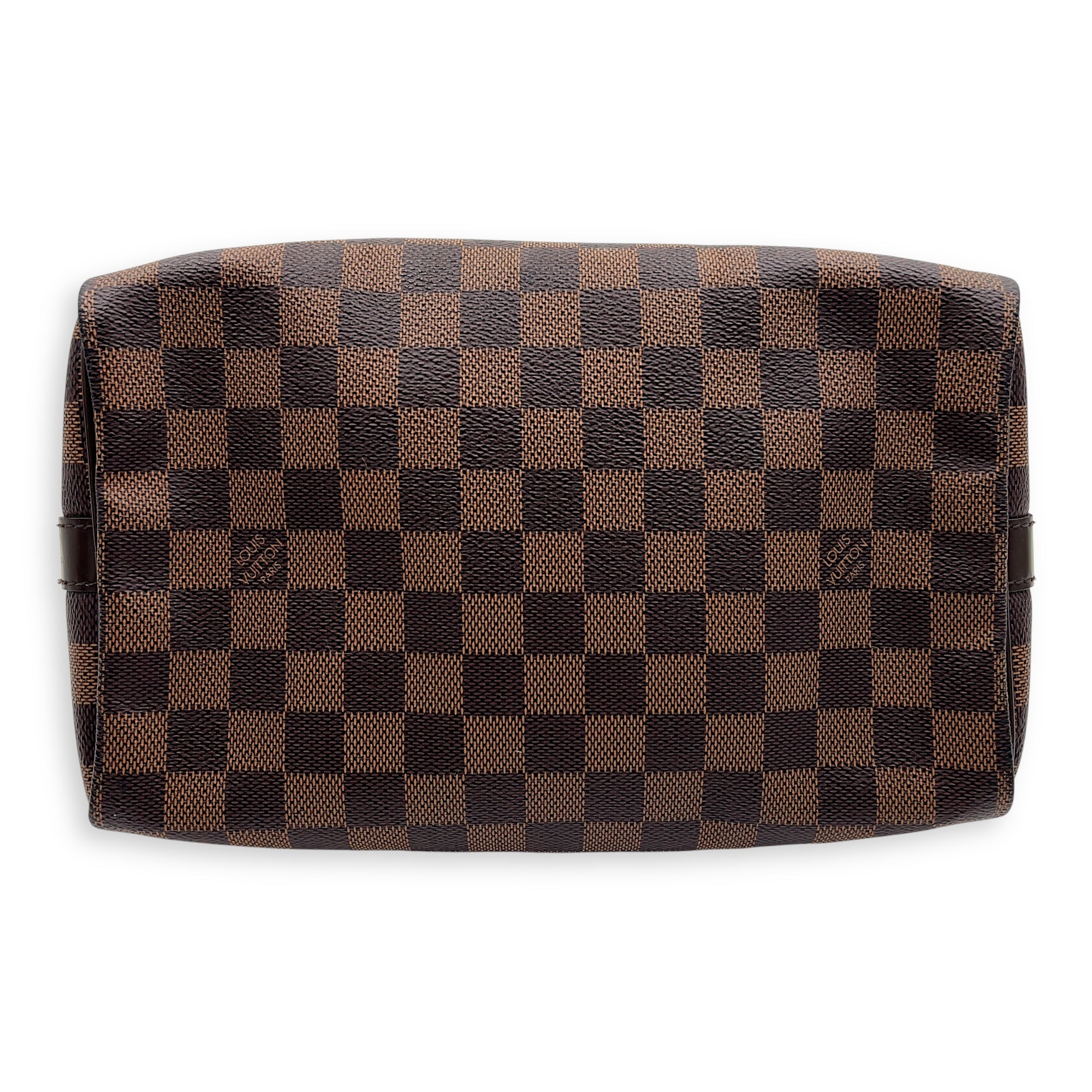 Louis Vuitton Speedy Bandouliere Top Handle Bag Brown in Coated Canvas, Gold hardware_5
