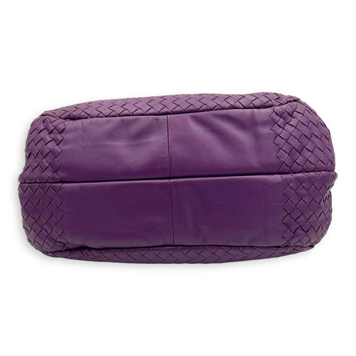 Bottega Veneta Intrecciato Hobo Purple in Nappa Leather, Gunmetal hardware_5