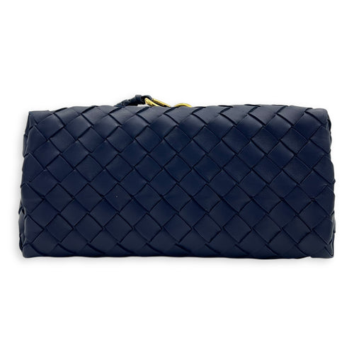 Bottega Veneta Andiamo Small Blue Top Handle Bag in Calfskin, Gold hardware_5