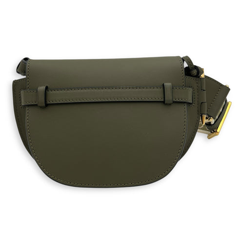 Loewe Gate Dual Mini Green Crossbody Bag in Calfskin, Gold hardware_2