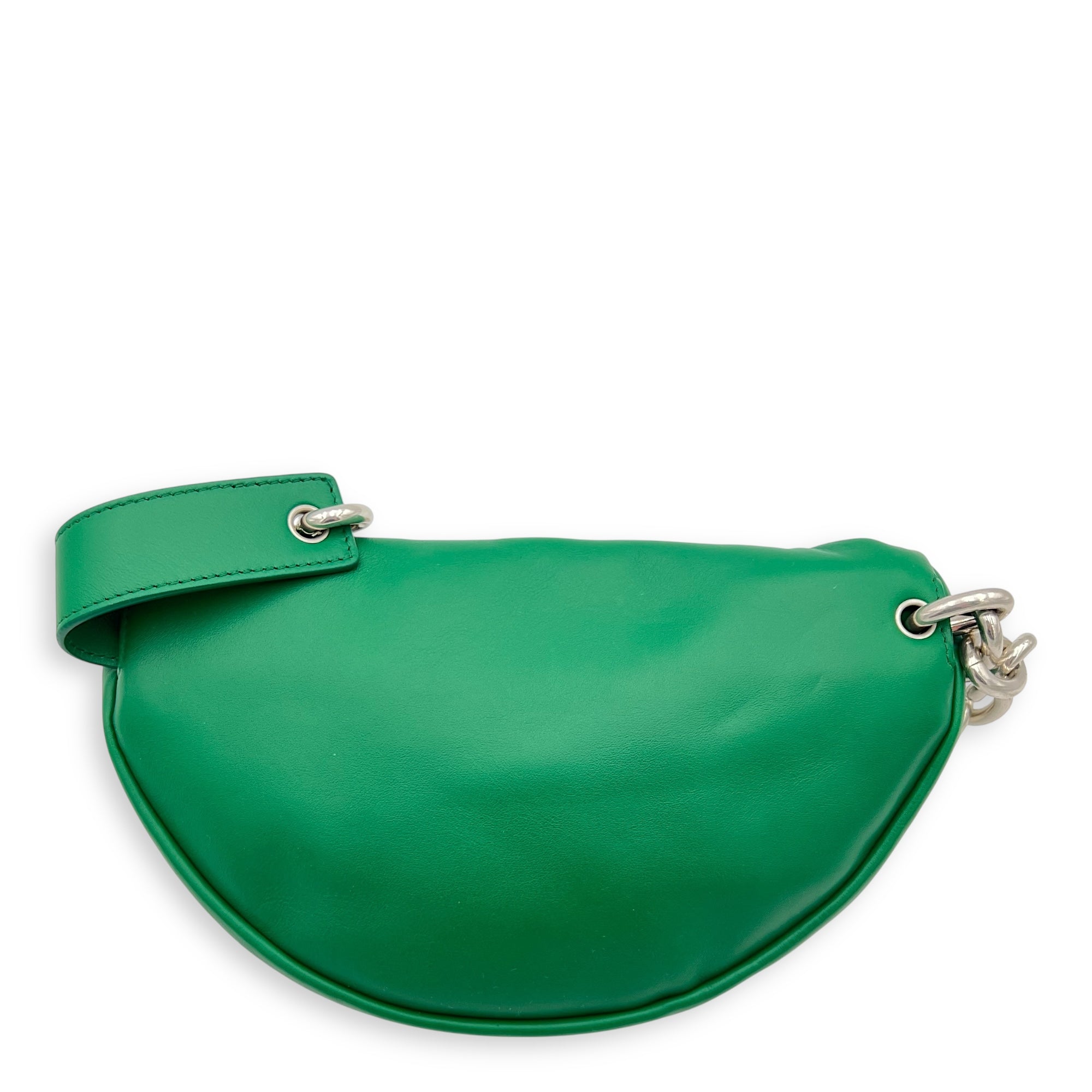 Bottega Veneta Pouch Crossbody Bag Green in Calfskin, Gold hardware_3