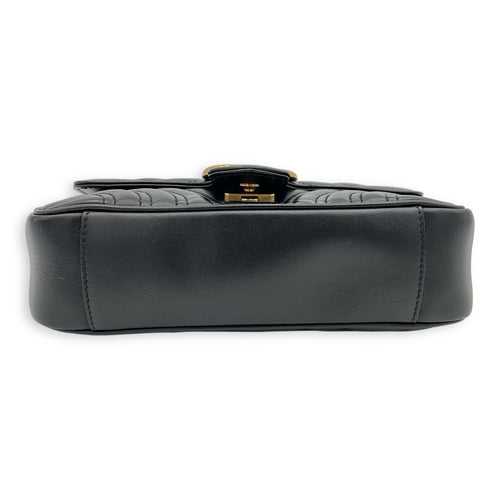 Gucci GG Marmont Shoulder Bag Mini Black in Calfskin, Gold hardware_7
