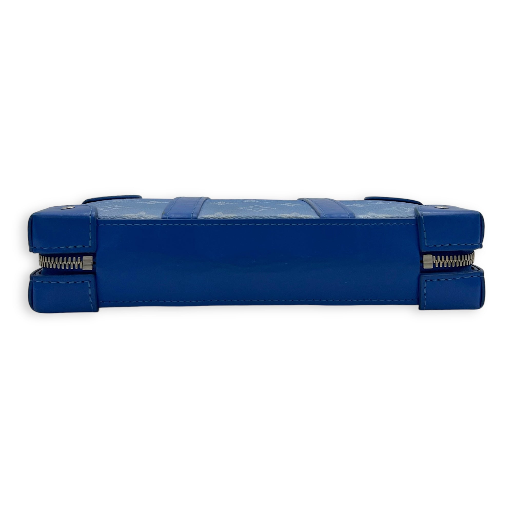 Louis Vuitton Clouds Soft Trunk Wallet Crossbody Bag Blue in Coated Canvas, Silver hardware_5