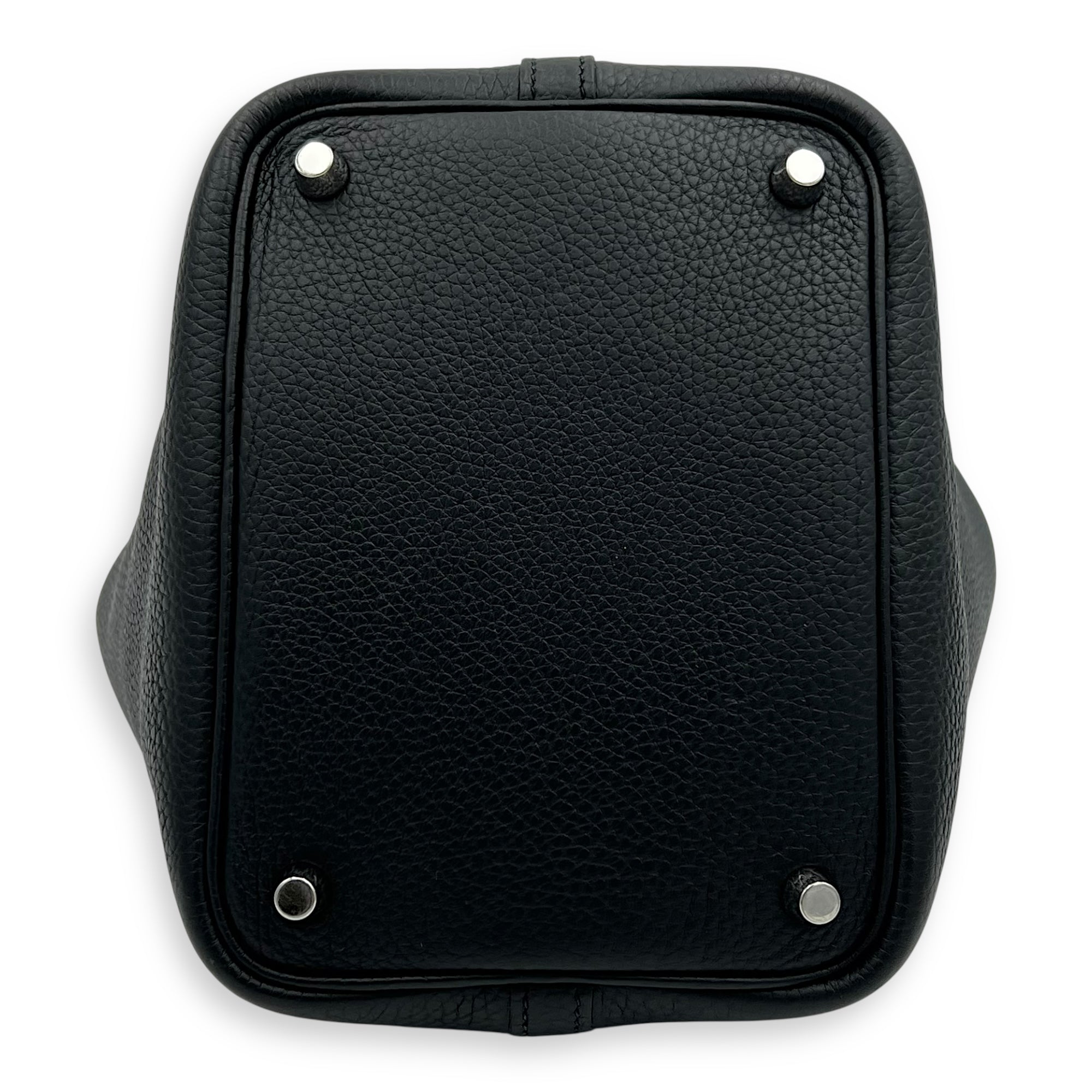 Hermès Picotin Noir in Clemence, Palladium hardware_5