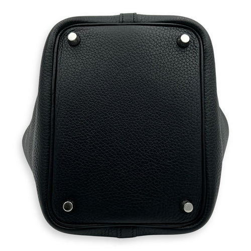 Hermès Picotin Noir in Clemence, Palladium hardware_5