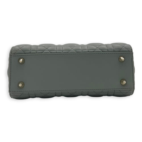 Dior Lady Dior Top Handle Bag Small Green in Lambskin, Gold hardware_5