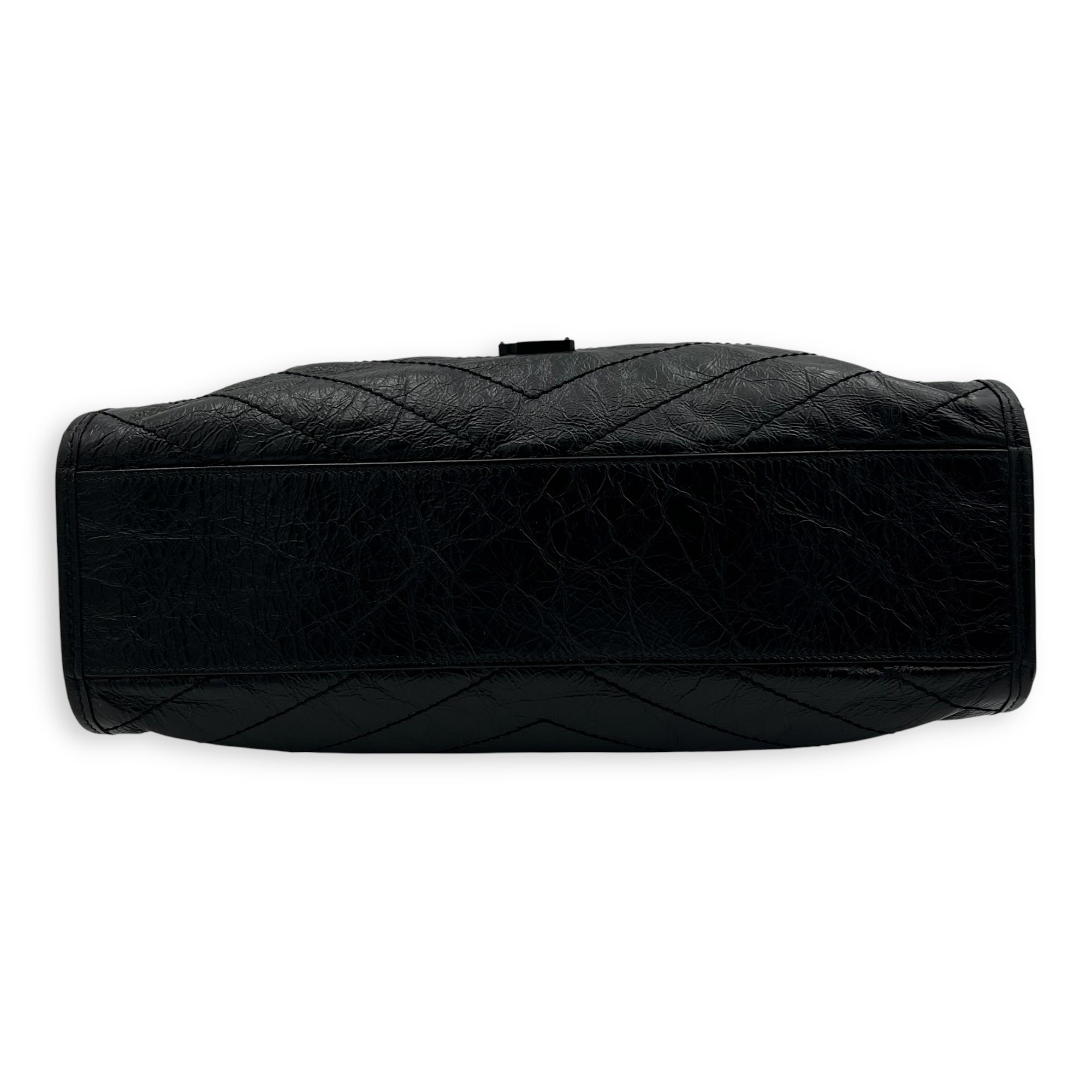 Saint Laurent Niki Tote Bag Black in Calfskin, Lacquered Metal hardware_5