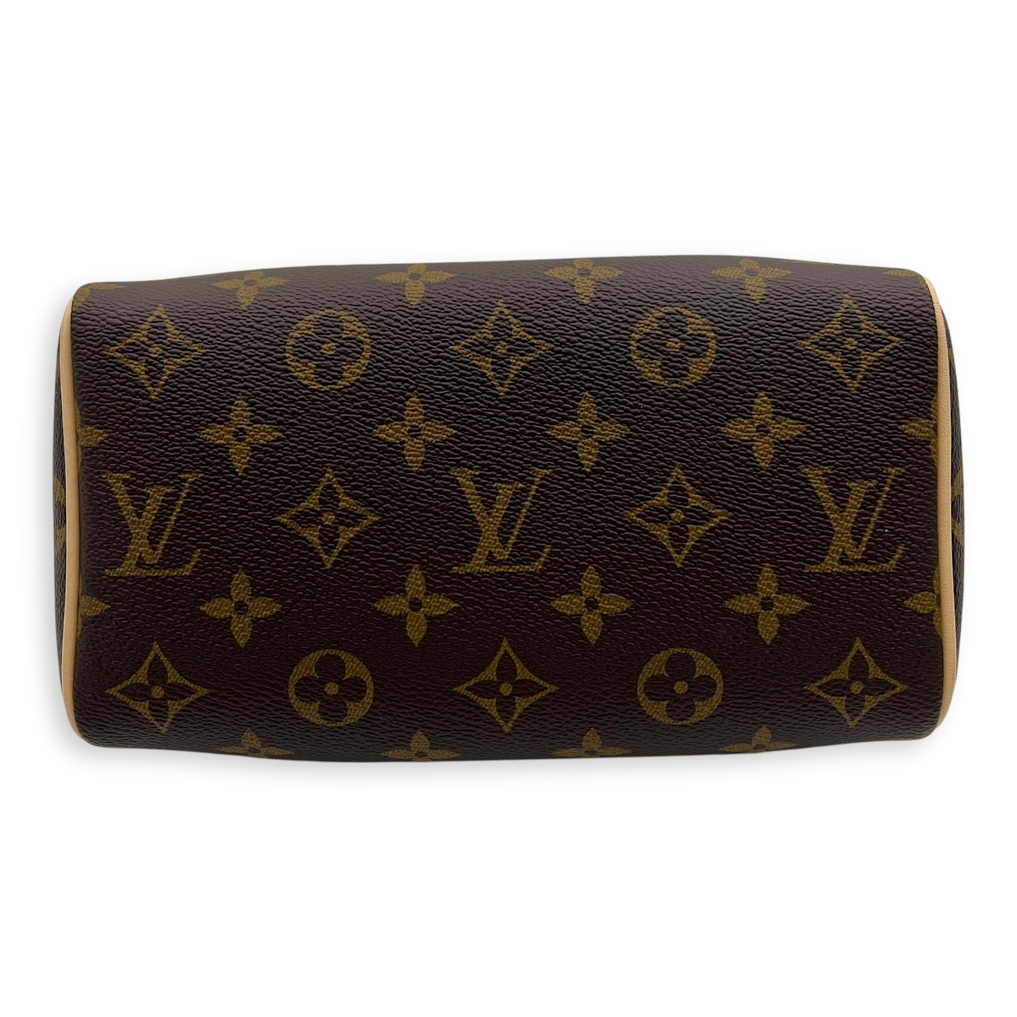 Louis Vuitton Speedy Bandouliere Top Handle Bag 20 Brown in Monogram Coated Canvas, Gold hardware_5