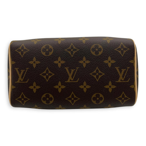 Louis Vuitton Speedy Bandouliere Top Handle Bag 20 Brown in Monogram Coated Canvas, Gold hardware_5