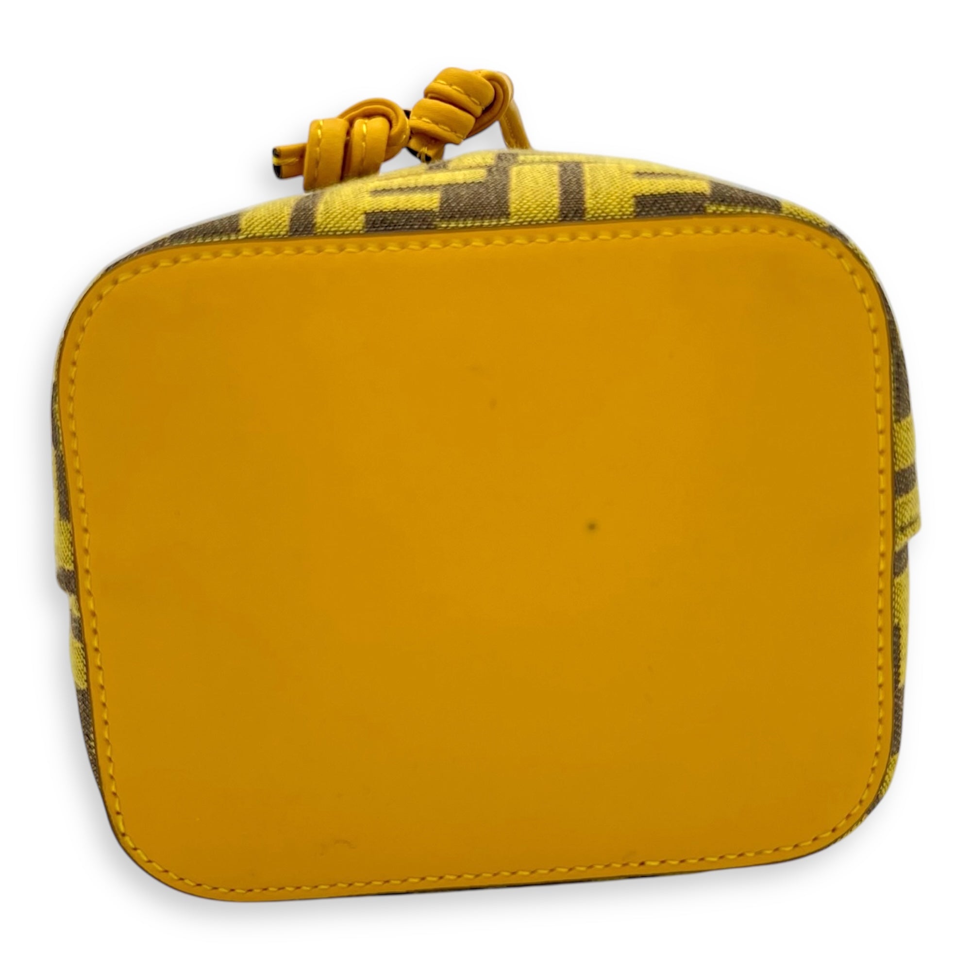 Fendi Mon Tresor Bucket Bag Yellow in Canvas, Silver hardware_6