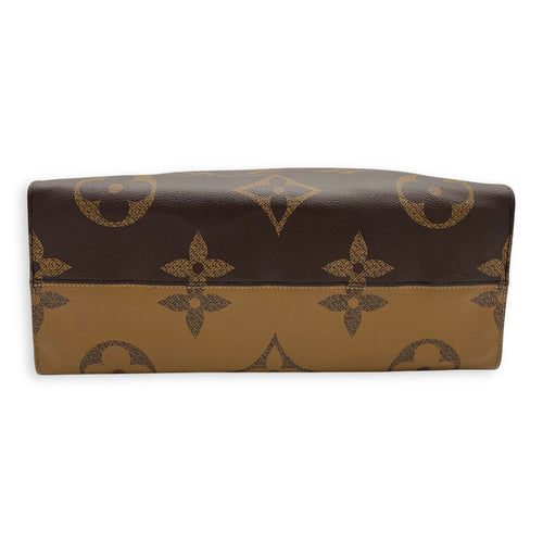 Louis Vuitton OnTheGo Tote Bag GM Brown in Monogram Coated Canvas, Gold hardware_2