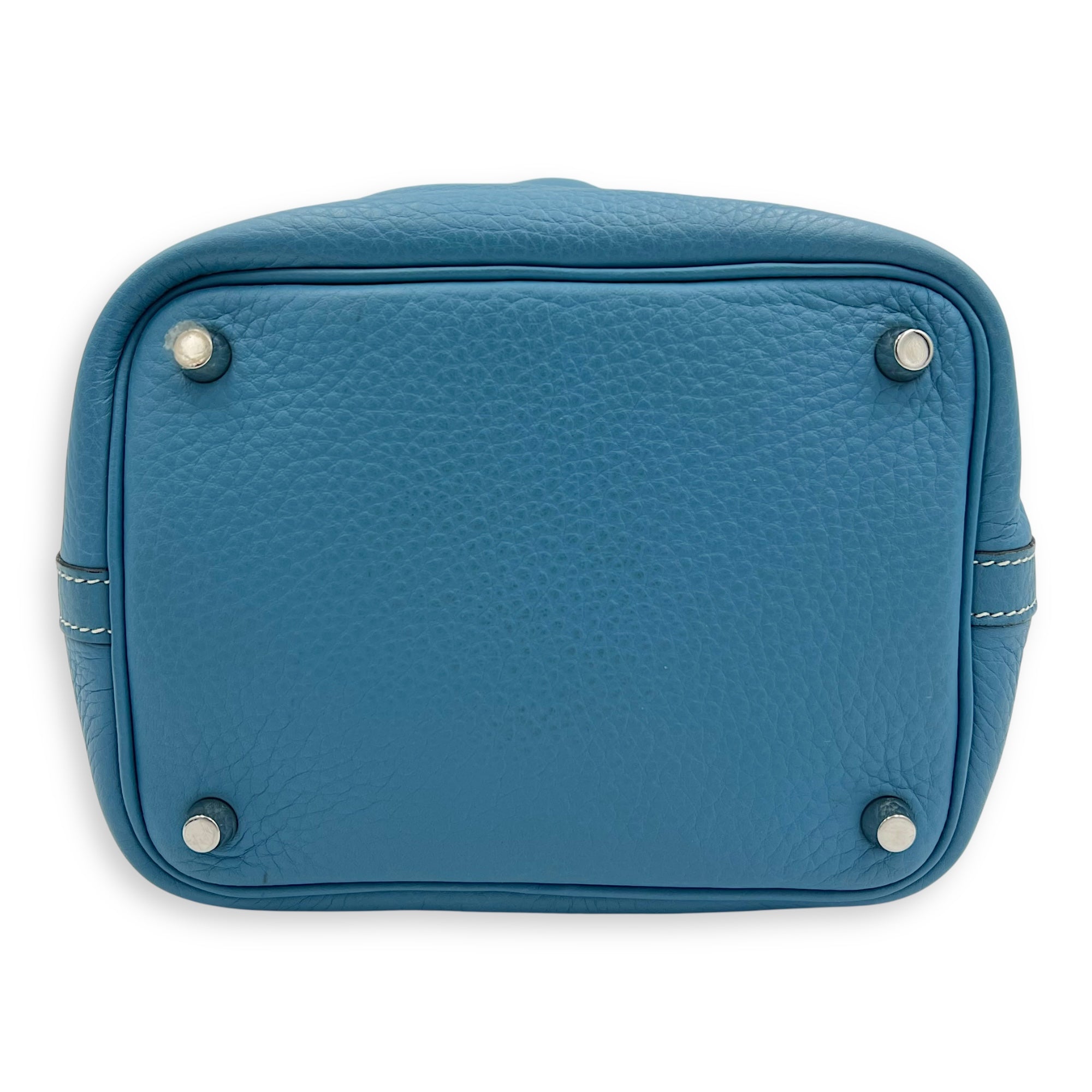 Hermès Picotin 18 Blue Jean Top Handle Bag in Clemence, Palladium hardware_4