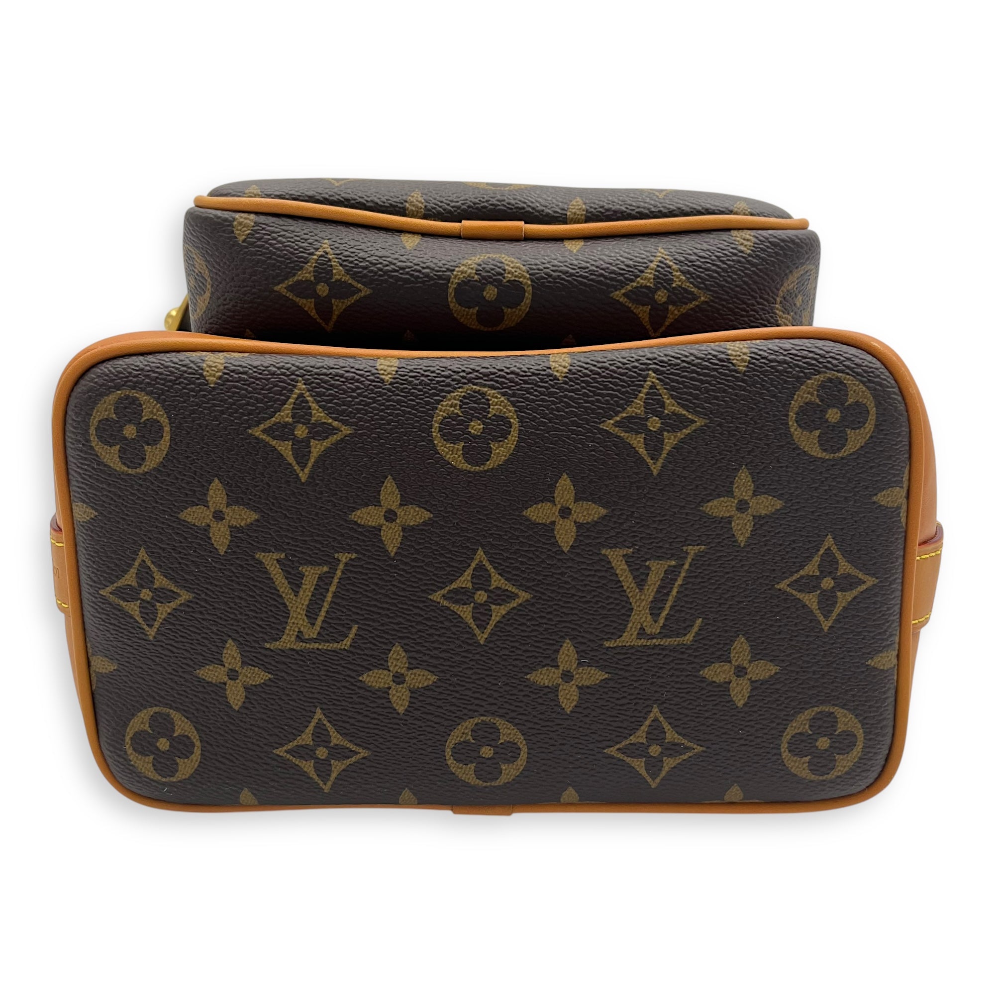 Louis Vuitton Noe Cargo Crossbody Bag Brown in Monogram Coated Canvas, Gold hardware_3