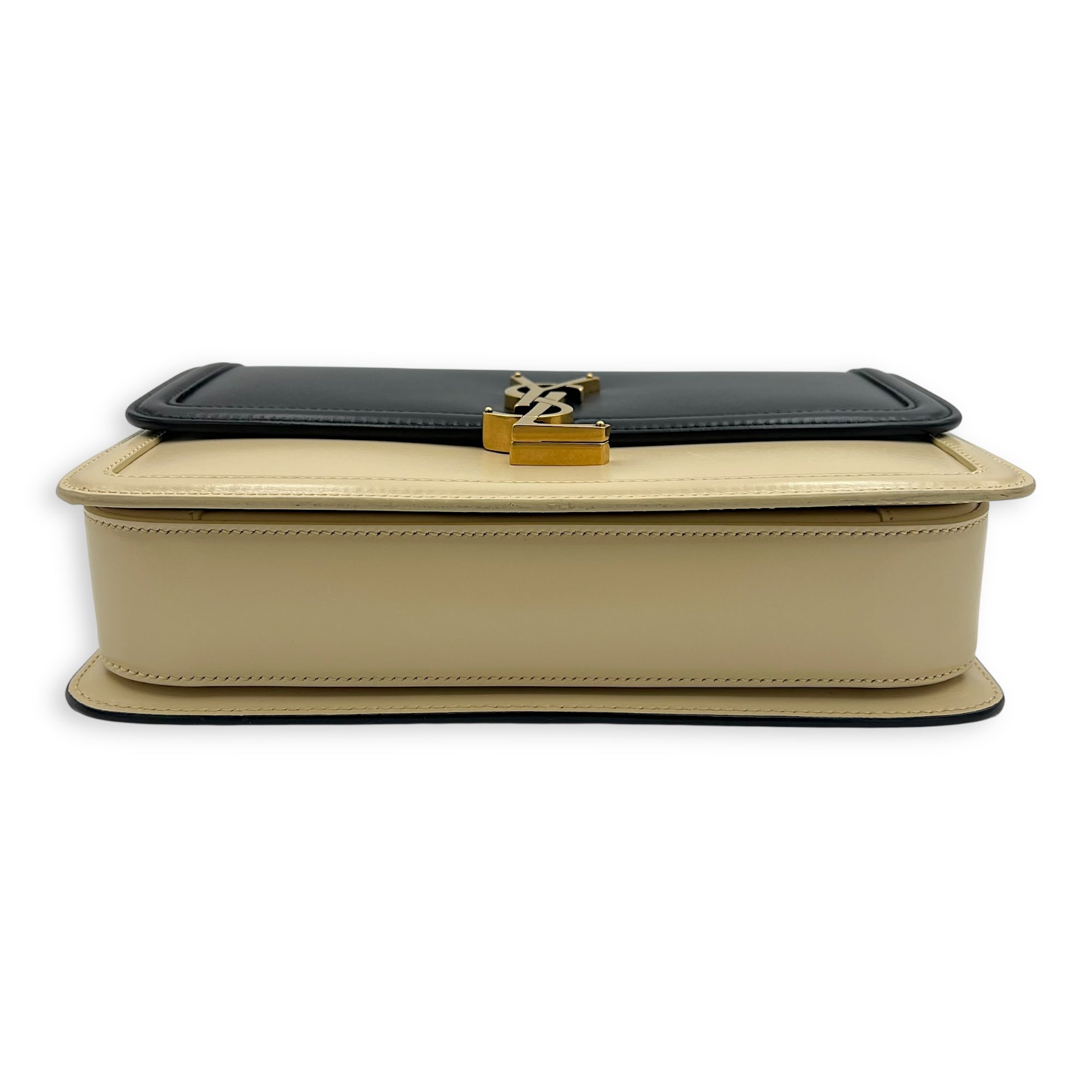 Saint Laurent Solferino Shoulder Bag Black & White in Calfskin, Gold hardware_5