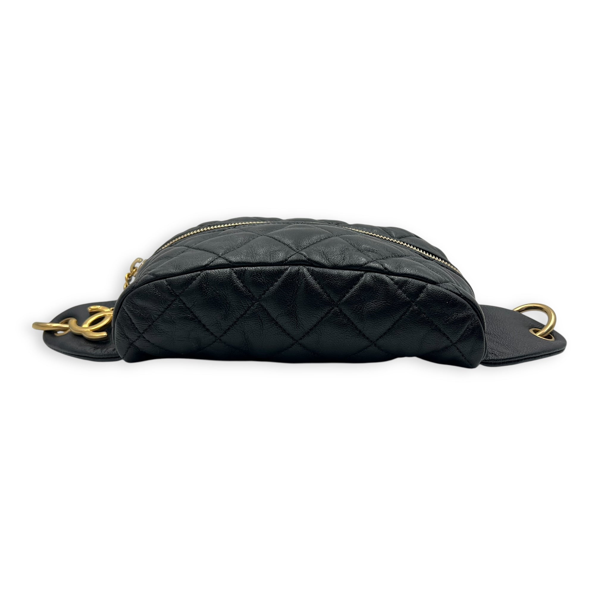 Chanel CC Quilted Belt Bag Black in Calfskin, Gold hardware_3