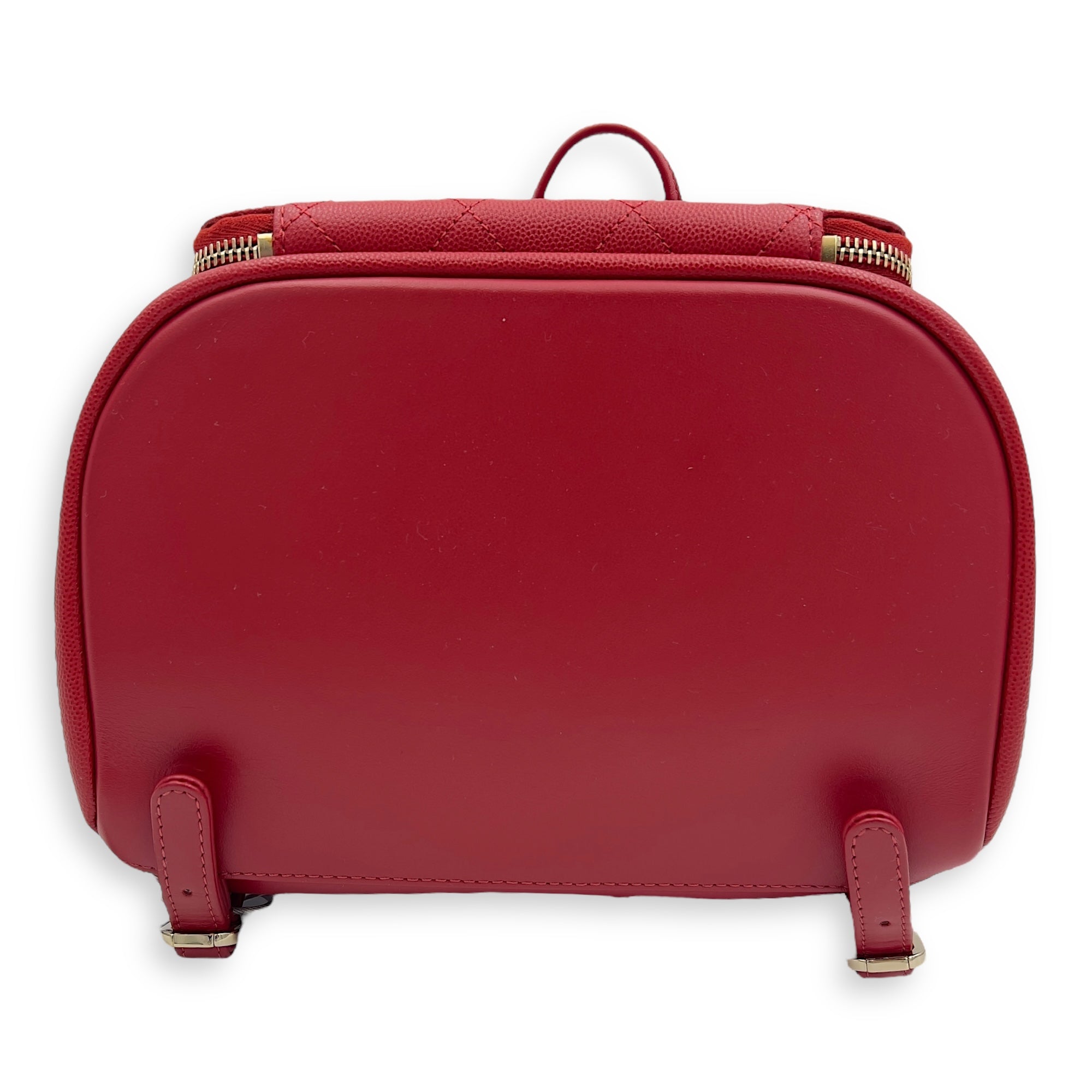 Chanel Business Affinity Backpack Red in Caviar Leather, Gold hardware_5