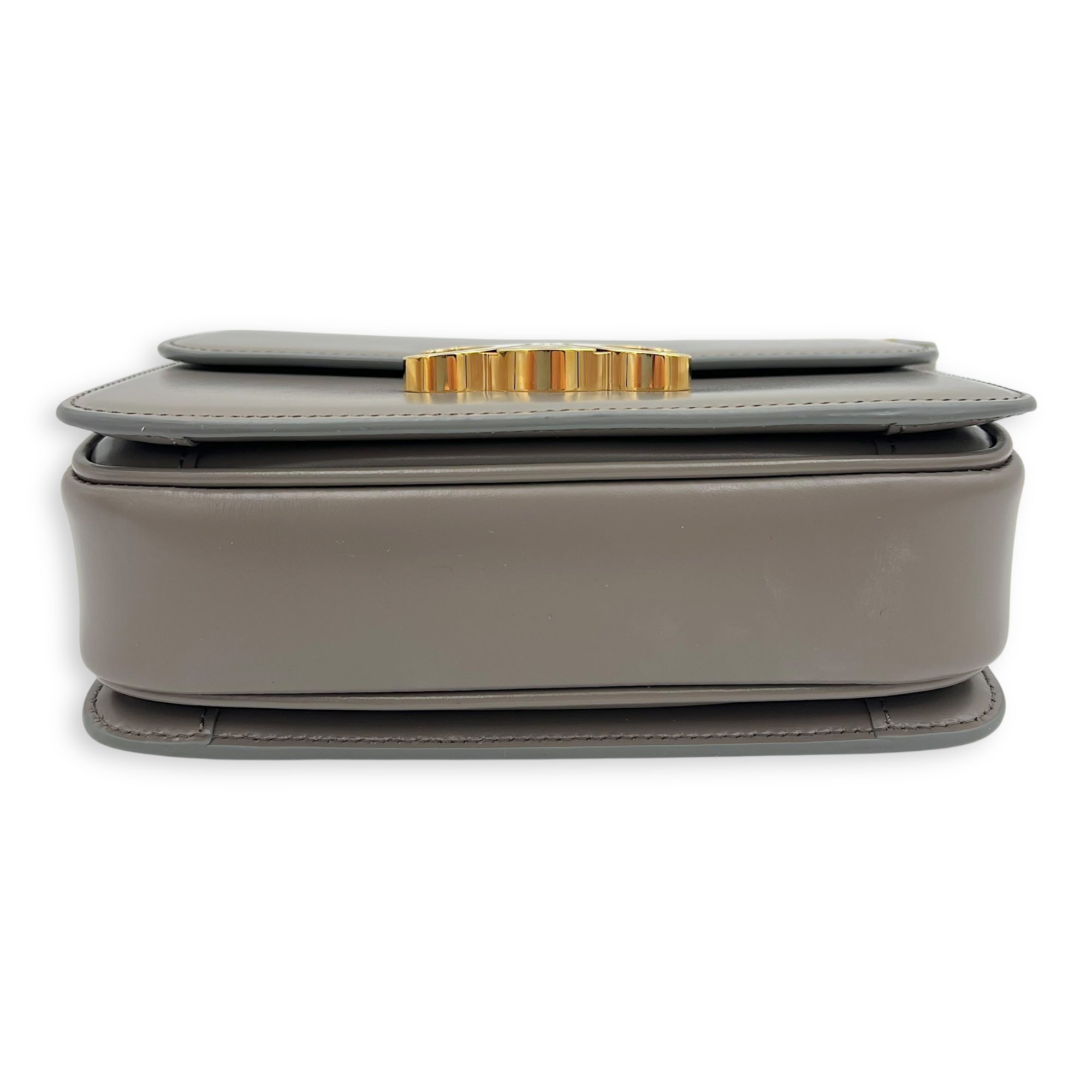 Celine Triomphe Crossbody Bag teen Grey in Calfskin, Gold hardware_7