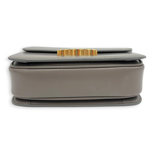 Celine Triomphe Crossbody Bag teen Grey in Calfskin, Gold hardware_7