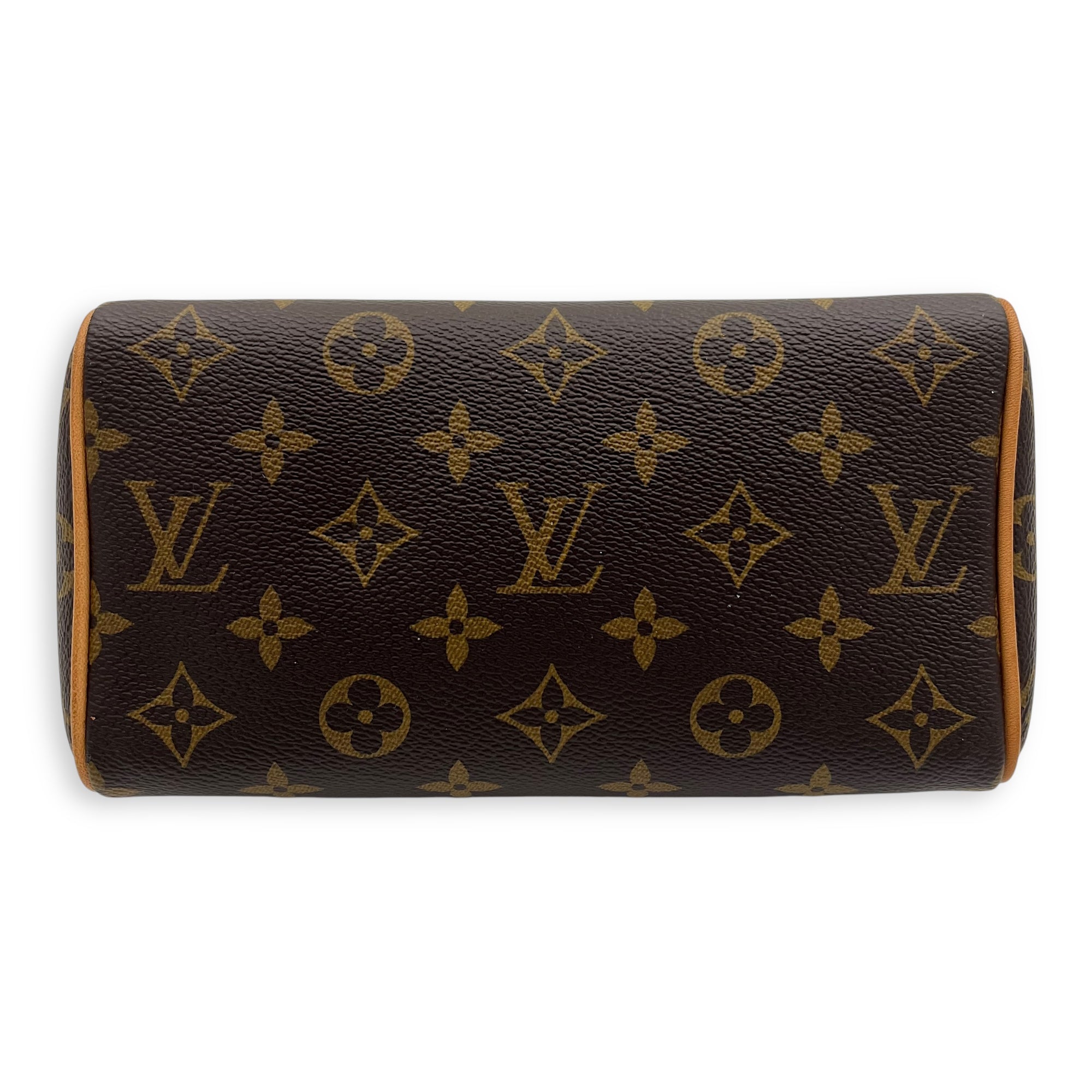 Louis Vuitton Speedy Bandouliere 20 Brown Top Handle Bag in Monogram Coated Canvas, Gold hardware_7