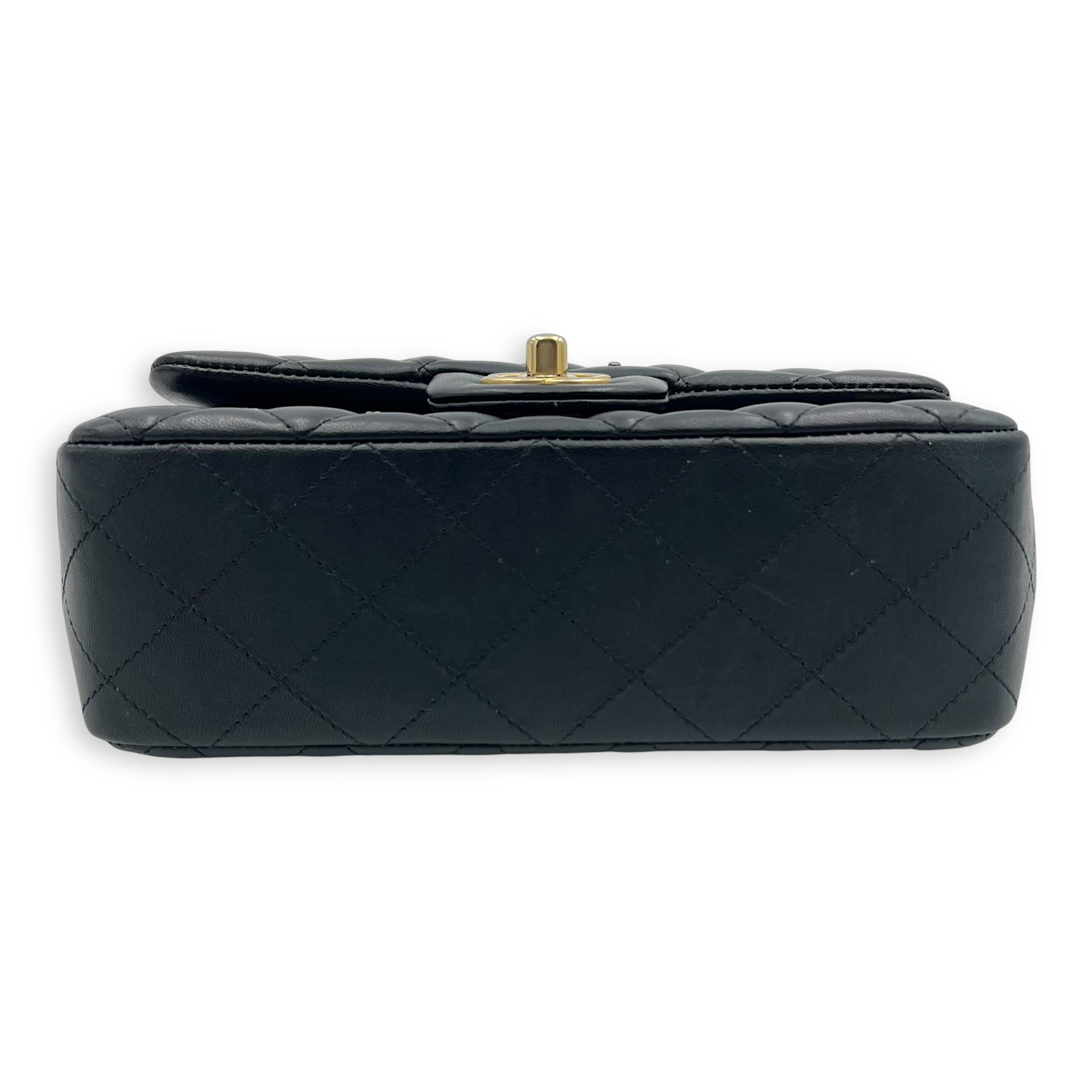 Chanel Lucky Charm Classic Mini Black Shoulder Bag in Lambskin, Mixed hardware_3