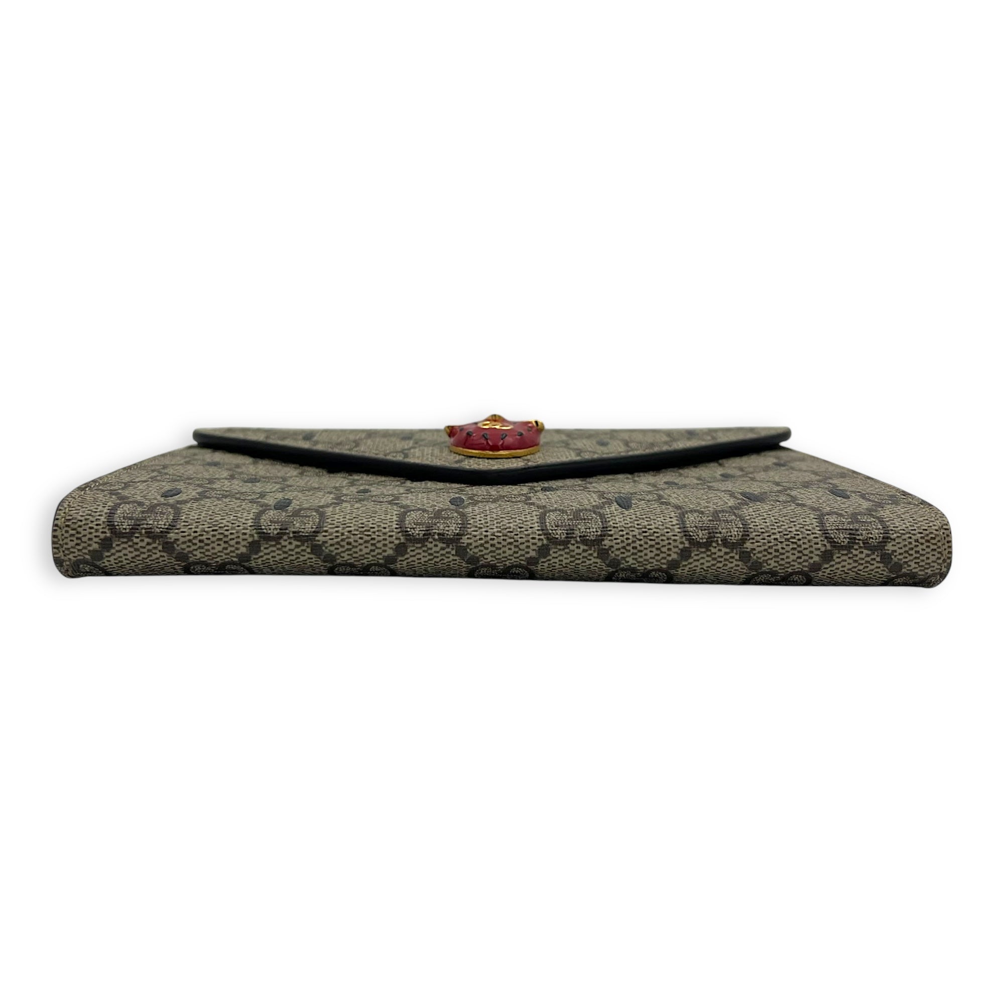 Gucci GG Clutch Brown in Coated Canvas, Gold hardware_8