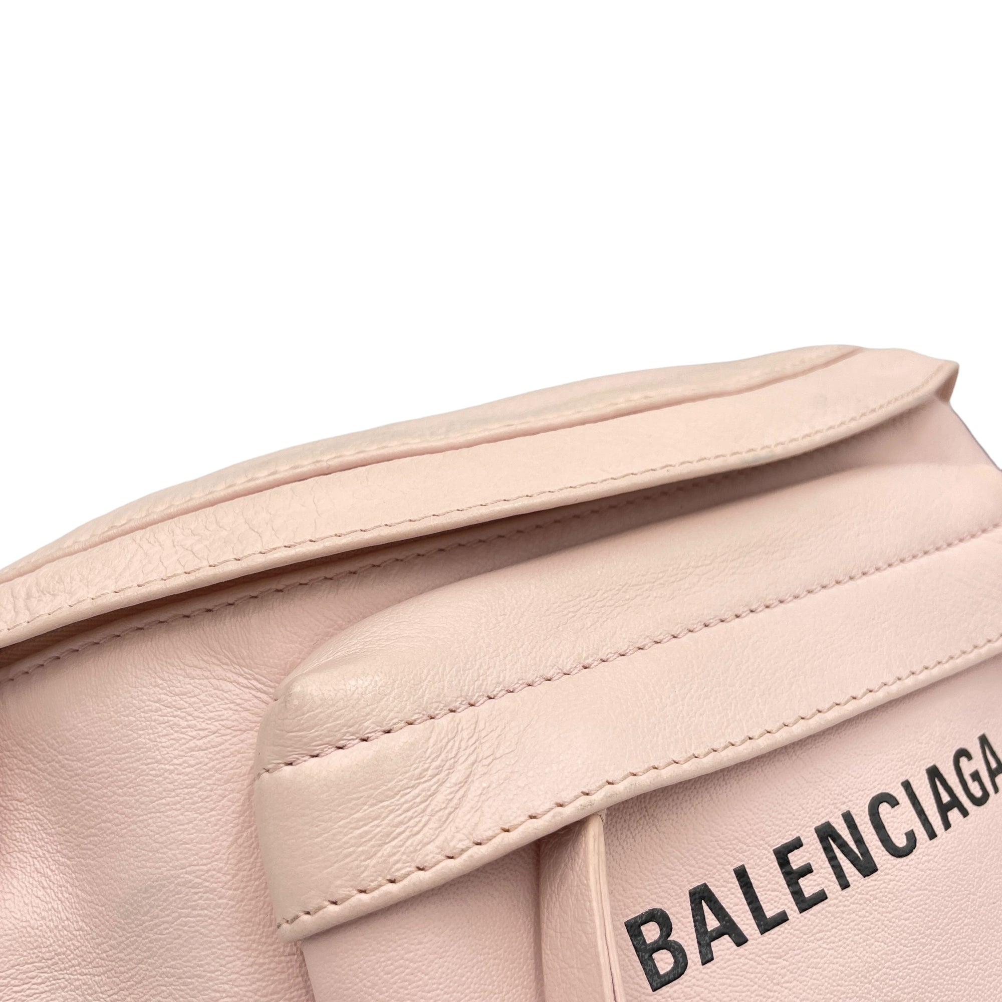 Logo NA Belt Bag Pink in Calfskin, Silver