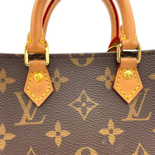 Sac Plat Top handle Bag in Monogram Coated Canvas   Gold hardware