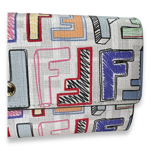 FF Multi-colour Wallet on Chain in Coated Canvas, Gold hardware