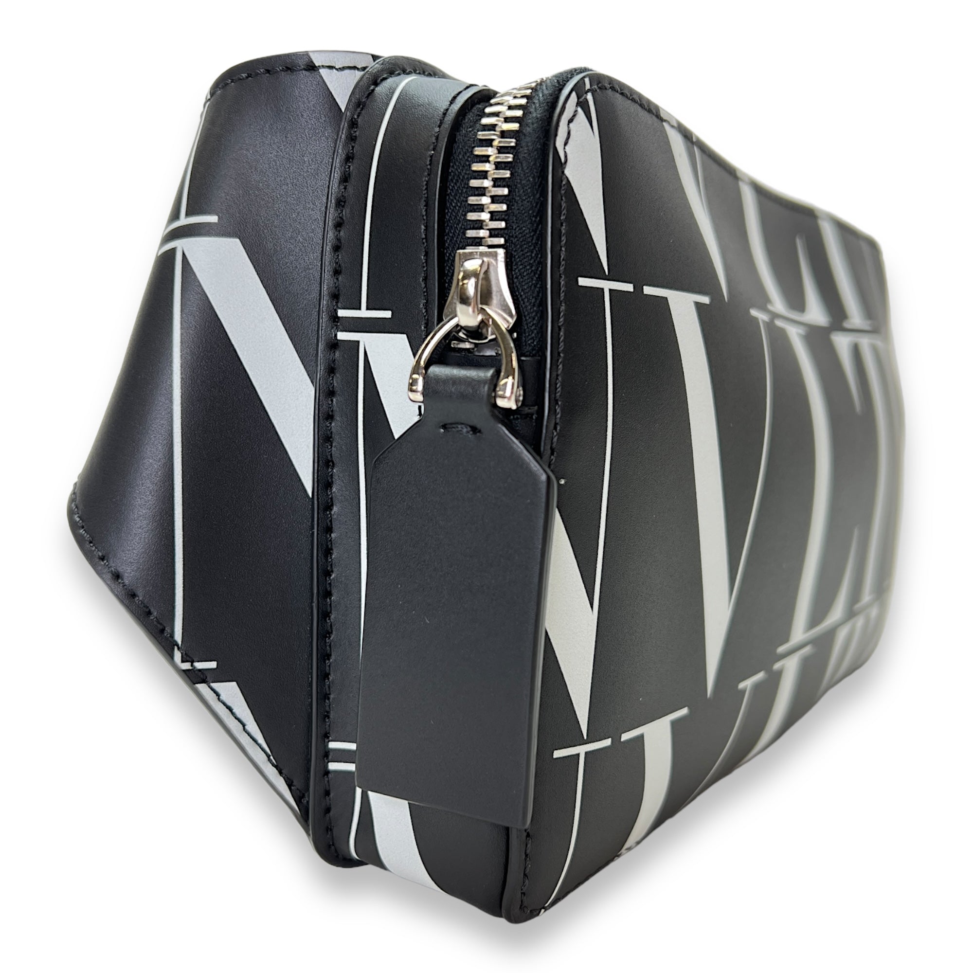 Allover VLT Belt Bag  Black in Calfskin , Silver Hardware