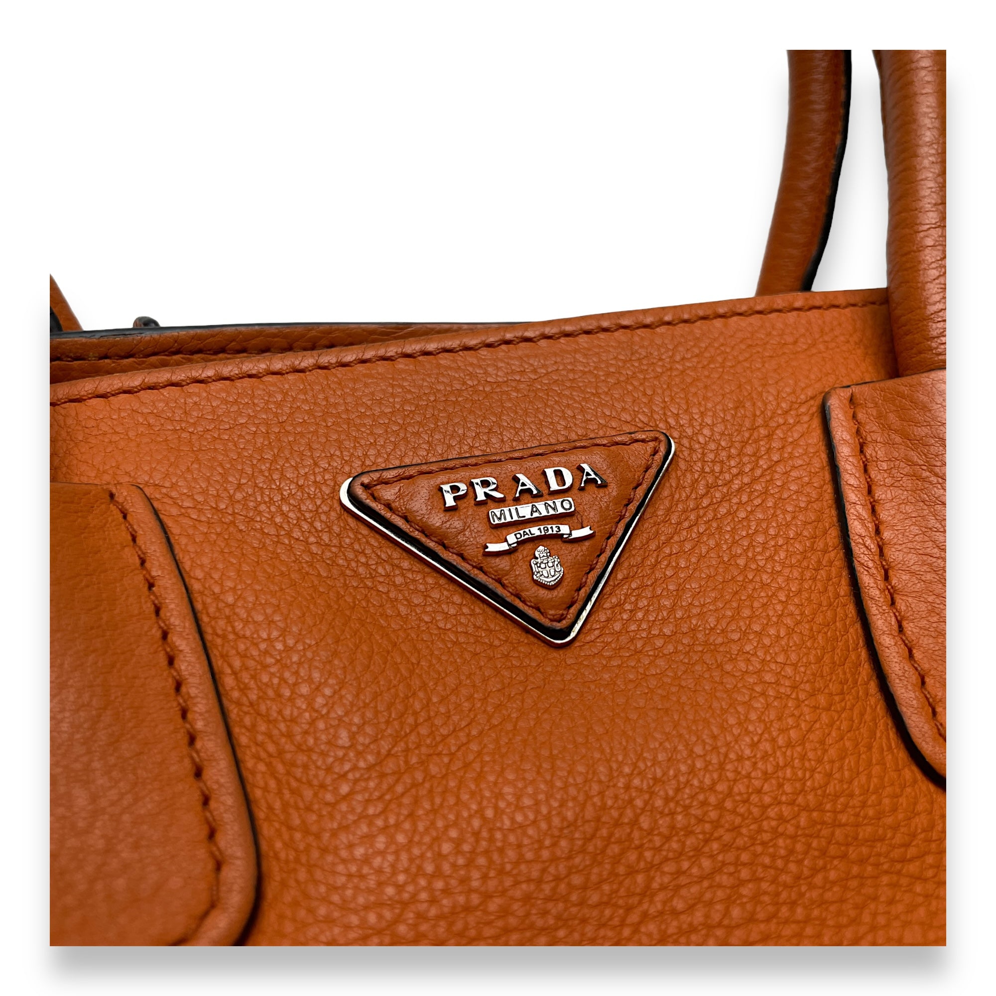 Others Top Handle Bag  Orange in Calfskin , Silver Hardware