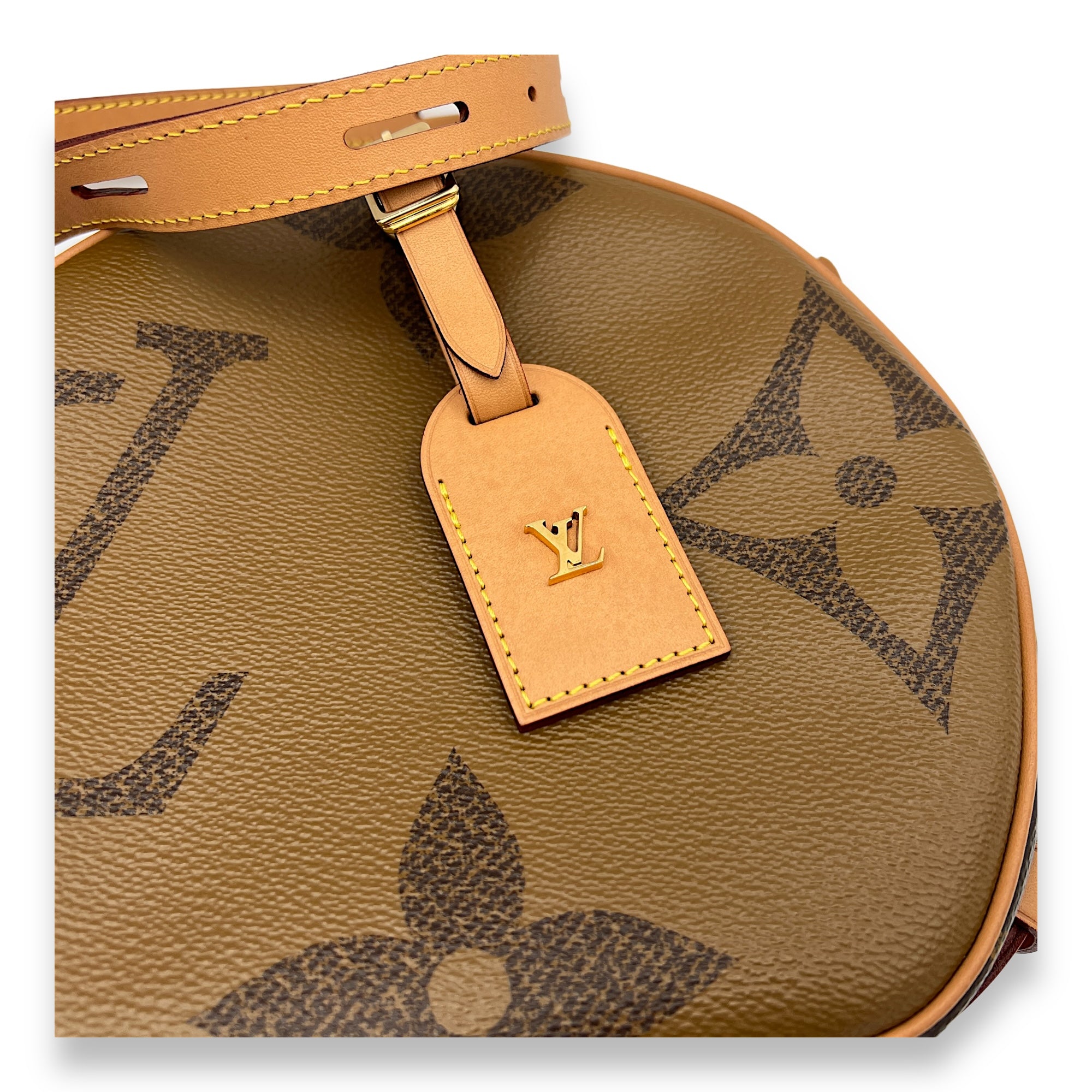 Boite a Chapeau MM Brown Crossbody Bag in Monogram Coated Canvas, Gold hardware