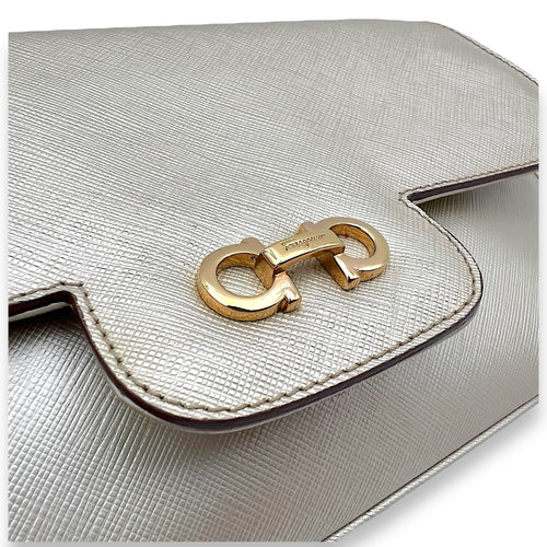 Luciana Gancini Gold Shoulder Bag in Calfskin, Rose Gold hardware